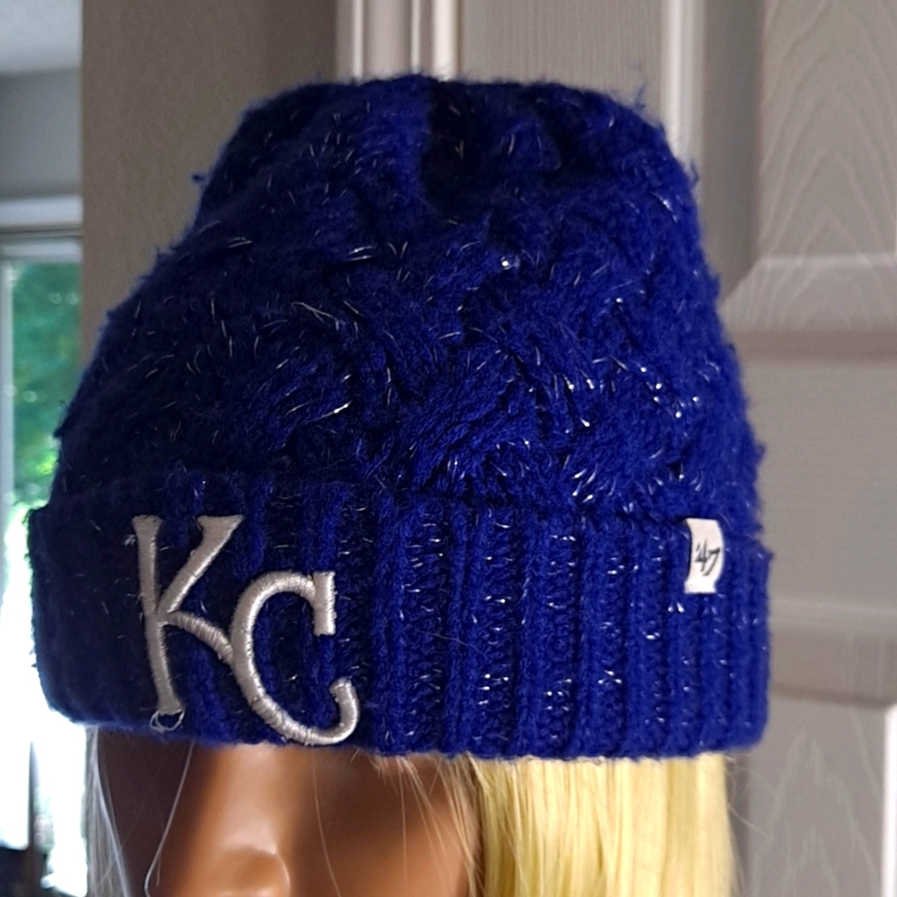Kansas City Royals Blue and Silver Knit Beanie Hat with Cuff '47 Brand